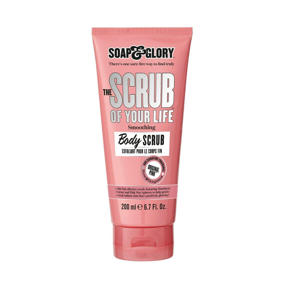 Soap & Glory Original Pink The Scrub of Your Life Body Buffer, Exfoliating Body Scrub, Rose & Bergamot Body Polish with Shea Butter & Vitamin E - 200ml