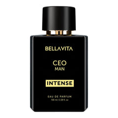 BellaVita Luxury Ceo Men Intense Eau De Parfum Liquid Perfume With Bergamot, Lavender & Orchid|Woody & Musky Long Lasting Edp Fragrance Scent, 100 Ml