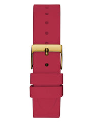 GUESS Women's Stainless Steel Analog Watch with Silicone Strap