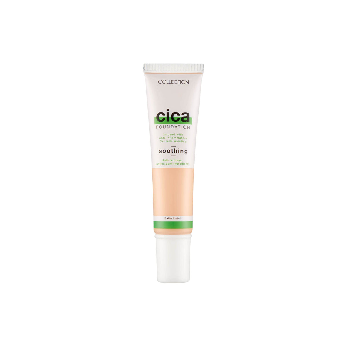 Collection Cosmetics Hydrating Medium Coverage Cica Foundation Infused with Anti-Redness, Vegan Foundation, 30ml, Cashew