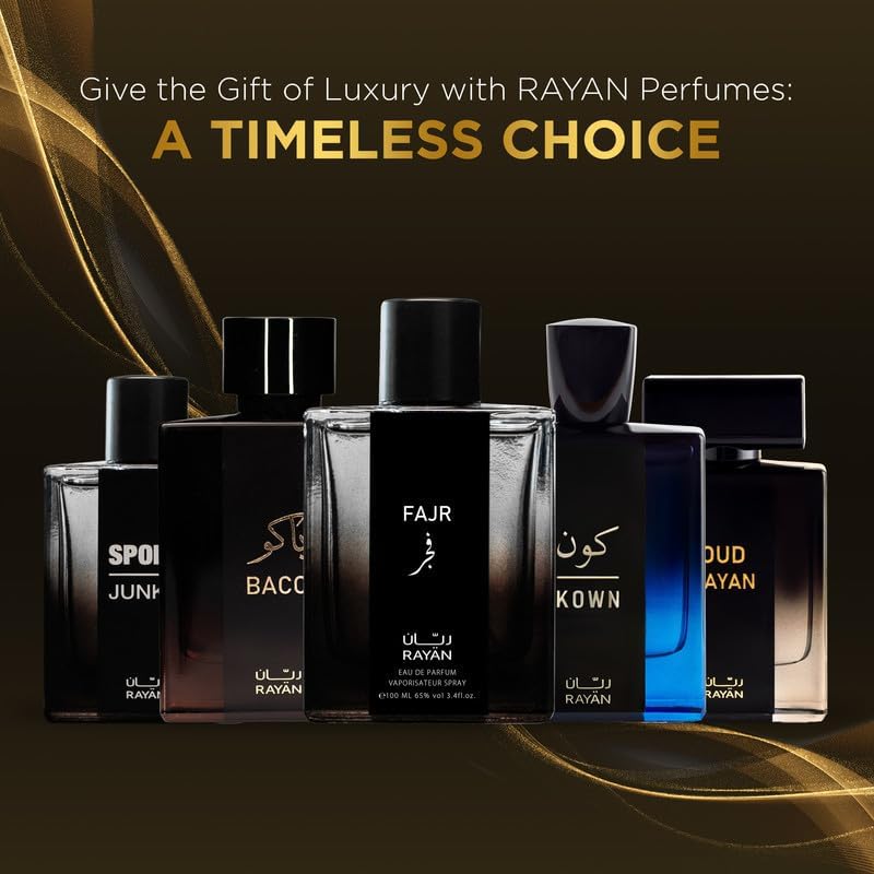 RAYAN Fajr Pefume - 100 mL Eau de Parfum, Arabian Perfume for Men with Sophisticated Scents of Rosemary, Spicy, Saffron, Patchouli, & Musk, Long Lasting Perfume for Men, A Gift for All Occasion