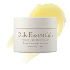 Oak Essentials Moisture Rich Face Balm, Hydrating Balm-to-Oil Face Moisturizer with Sea Buckthorn and Coconut Oils, Nourishing Skincare for Dry Skin, Dewy Finish, 1.4 Oz