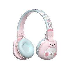 KASTWAVE Kids Bluetooth Headphones with Mic - Child-Friendly Wireless Cartoon Over-Ear Headphones for School, iPad & Travel (Pink)