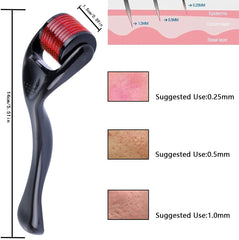 Psychone 0.25mm Derma Roller 540 Titanium Micro Needle Roller for Acne spot Hair Growth Anti-Ageing Wrinkles Scar Stretch Mark Treatment Skin Care Roller With Storage Case