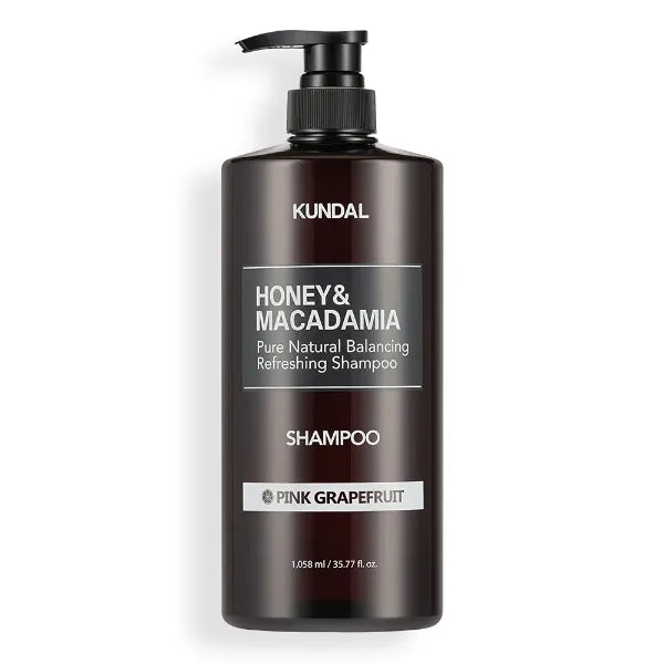 KUNDAL Honey & Macadamia Shampoo – Salon Size 35.8 fl oz (1058ml), Pink Grapefruit Scent, Deep Moisturizing & Damage Repair, Sulfate-Free Korean Hair Care