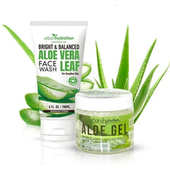 Urban Hydration Aloe Vera Face Wash & Gel Mask Set | Hydrating, Acne Care, Detox, Smooth Skin | Gentle for All Skin Types | Cleanser + Facial Mask Duo | 6 oz + 6.7 oz