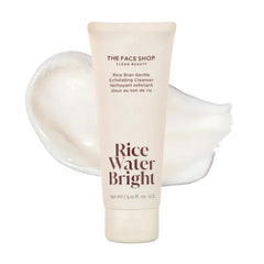 THE FACE SHOP Rice Water Bright Rice Bran Gentle Exfoliating Cleanser - Hydrating, Moisturizing & Brightening Face Cleanser - Vegan Exfoliating Face Wash Face Scrub - Korean Skin Care Face Exfoliator, 5.0 Fl Oz