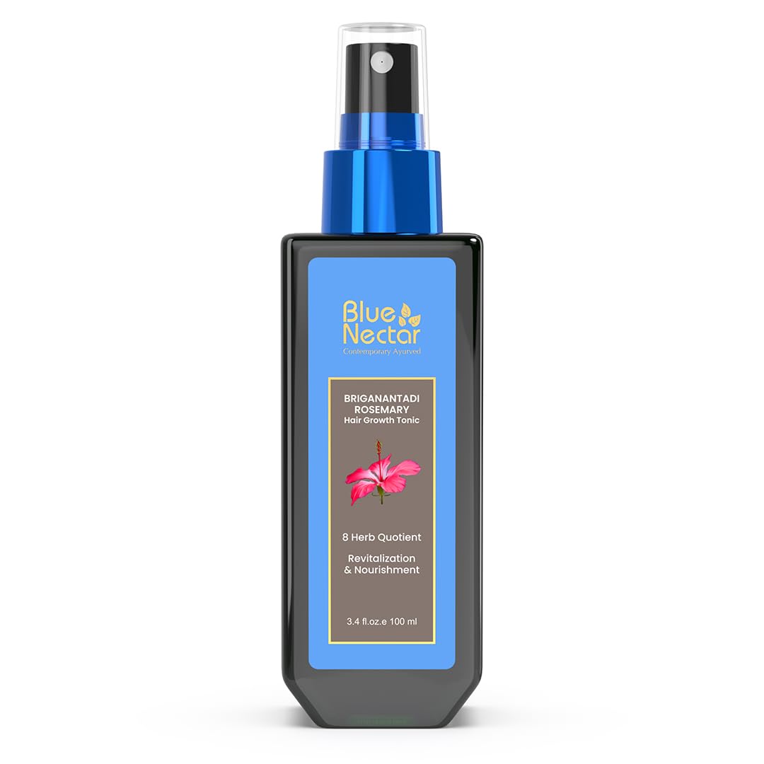 Blue Nectar Advanced Plant-Based Rosemary Hair Growth Serum, Natural Alternate for Redensyl for Hair Growth | Ayurvedic Hair Serum for Women & Men for Healthy Hair & Scalp (8 Herbs, 100 ml)