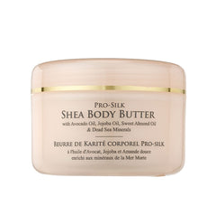 Rivage natural dead sea minerals pro-silk shea body butter 200ml enhanced with dead sea salt vegan friendly, no animal testing, no harsh chemicals