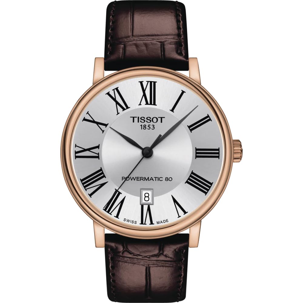 Tissot mens Carson Auto Stainless Steel Dress Watch Brown T1224073603300 - Brown