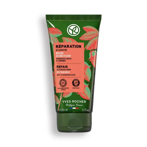 Yves Rocher Nourishing and Restoring Hair Mask Jojoba Oil 200 ml./6.7 fl.oz., 10.1 Ounce (Pack of 1), Green