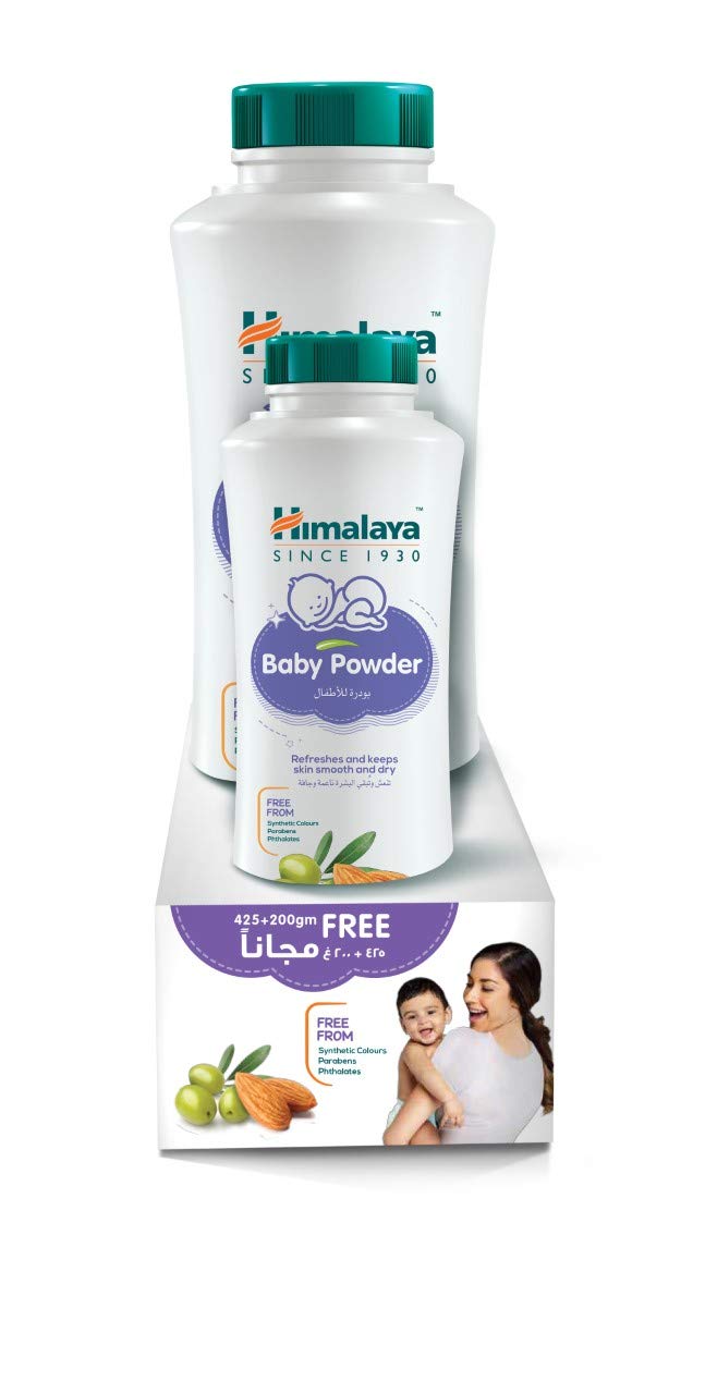 Himalaya Since 1930 Himalaya Baby Powder | No Parabens, Phthalates & Synthetic Colors a Soft & Gentle Powder- 425g+200g