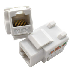 CAT.6 RJ45 Ethernet Wall Plate, 1-Pack Cat6 Network Keystone Jack Inline Coupler Faceplate with RJ45 Module Connector Compatible with Cat7/6/6e/5/5e Devices (2 Port)
