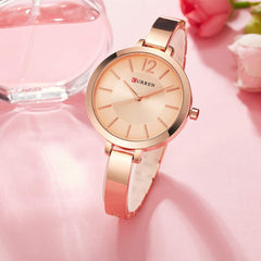 CURREN 9012 Women Watch Quartz Movement Wrist Watch Simple Causal Gift for Women - Gold