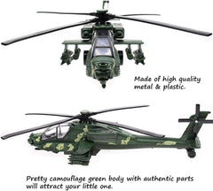 NALACAL Military Helicopter Toy, Air Force Combat Military Fighter Model with Lights and Sounds, Army Plane Toys for Kids Boys Girl Gift