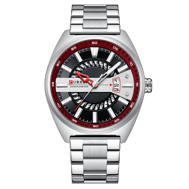 CURREN Men's Quartz Sports Brand Luxury Business Waterproof Automatic Date Stainless - SILVER