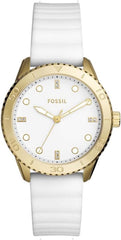 FOSSIL BQ3965 Dayle Quartz Analog Wrist Watch for Women, 38 mm Case Diameter, Gold/White