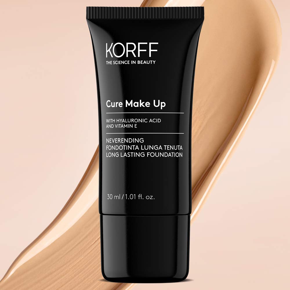 Korff Cream Foundation - Matte Effect, Long Lasting, Medium Coverage, Anti-Ageing with Hyaluronic Acid (03)