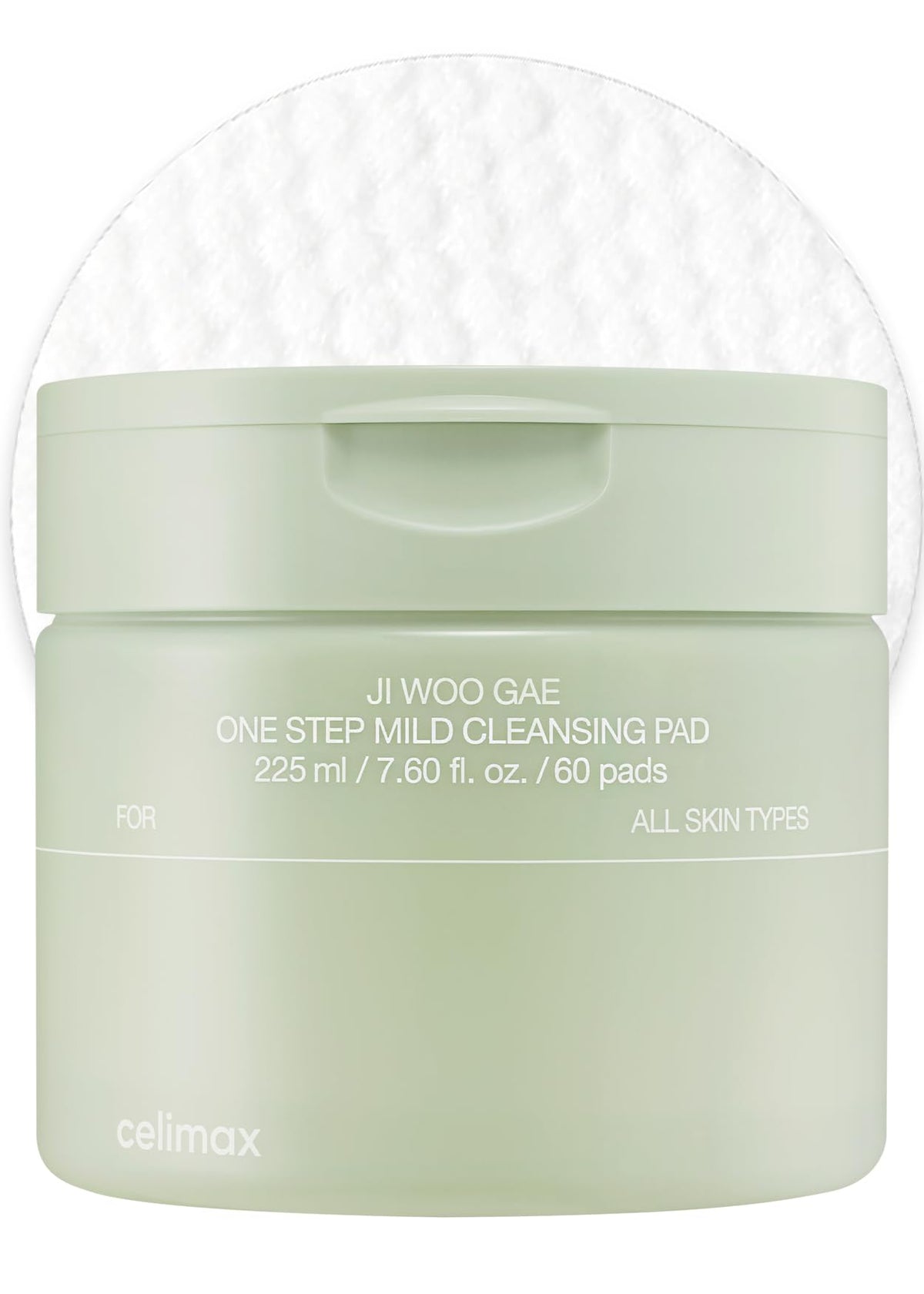 Celimax One Step Mild Cleansing Pads (60 Count) | Easy One-Step Makeup Remover, Water Cleansing Pads, Large Size, Facial Wash Cleanser, Hydrating, Soothing & Moisturizing, for Daily Korean Skin Care
