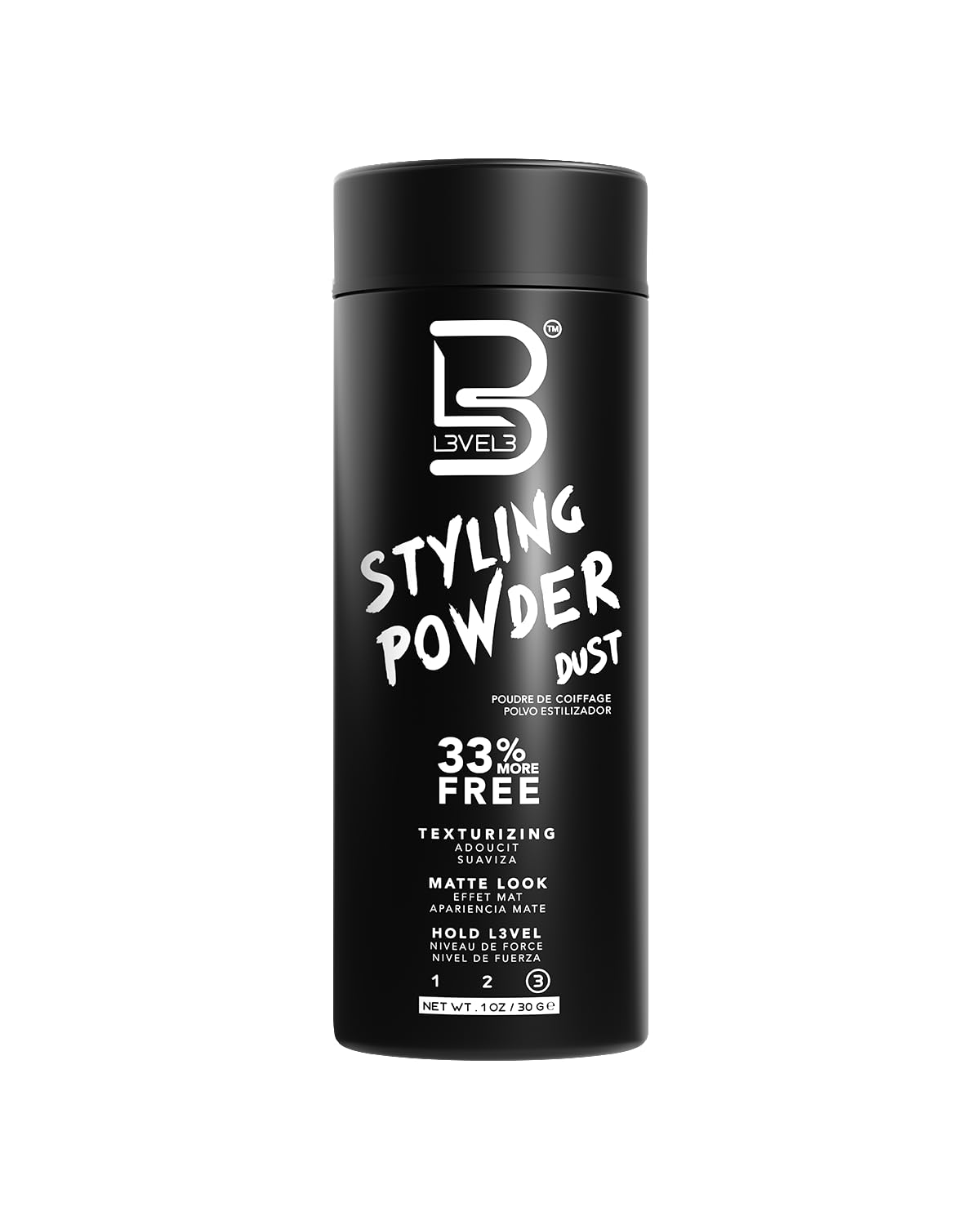 L3 Level 3 Styling Powder - Natural Look Mens Powder - Easy to Apply with No Oil or Greasy Residue - Level Three Delivers Matte Finish, 30g