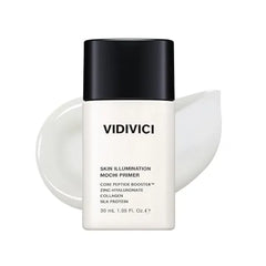 VIDIVICI Skin Illumination Mochi Primer Pore Blurring & Serum Like Makeup Primer with 84% Skincare Ingredients, Micro Pearl Soft Focus Effect, Hydrating & Makeup Gripping Base 1.05 fl oz