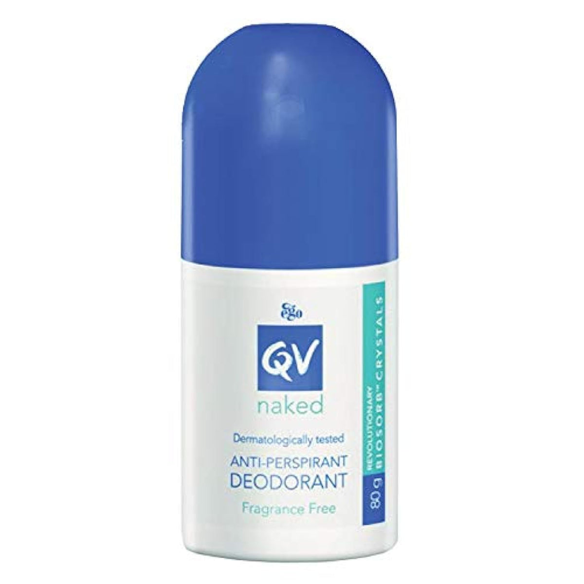 QV Naked Anti‑Perspirant Roll‑On 80 g – Long‑Lasting Sweat & Odor Protection – Gentle Formula, Fragrance Free, Sweat Protection