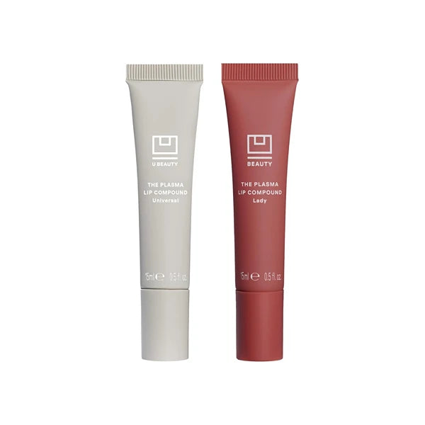 U Beauty The PLASMA Lip Compound Duo – Universal (Clear) + Lady (Warm Nude-Mauve) | Contouring & Hydrating Lip Treatment with SIREN Capsule Technolog for Visibly Fuller, Smoother Lips