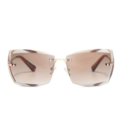 AEVOGUE Sunglasses For Women Oversized Rimless Diamond Cutting Lens Sun Glasses AE0534