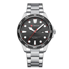 CURREN 8426 Men Watch Top Brand Stainless Steel Quartz Wrist watches Casual Business Waterproof - SILVER BLACK