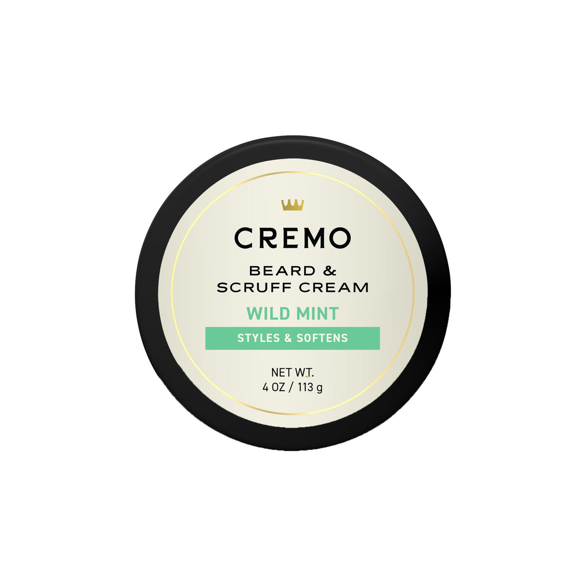 Cremo Beard & Scruff Cream, Wild Mint, Soothe Beard Itch, Condition and Offer Light-Hold Styling for Stubble and Scruff - 4 Ounce (Pack of 1)