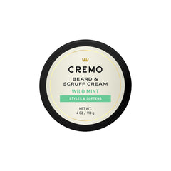 Cremo Beard & Scruff Cream, Wild Mint, Soothe Beard Itch, Condition and Offer Light-Hold Styling for Stubble and Scruff - 4 Ounce (Pack of 1)