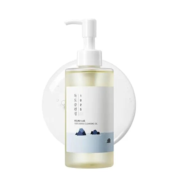 ROUND LAB 1025 Dokdo Cleansing Oil, Lightweight Oil Cleanser for Face, Makeup Remover for Sensitive Skin, Blackhead and Pore Cleansing, Easy to Wash Off, No Oily Residue, Korean Skin Care 6.76 Fl Oz
