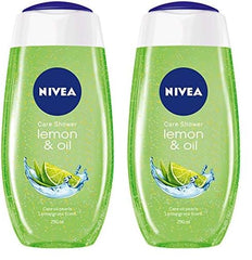 NIVEA Shower Gel Body Wash, Lemongrass & Oil Caring Oil Pearls Lemongrass Scent, 250ml (Pack of 2)