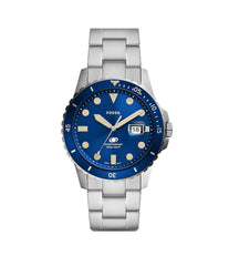 FOSSIL FOSSIL BLUE SPORTQUARTZ/3 HAND DATE STAINLESS STEEL SILVER CASE STAINLESS STEEL BAND MENS WATCH - FS5949