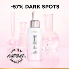 L’Oréal Paris L'Oreal Brightening Serum, 1% Glycolic Acid, 2% Niacinamide Serum, Visibly Minimises Spots, Reveals Even Skin Tone, Glycolic Bright Skin, 15 ml
