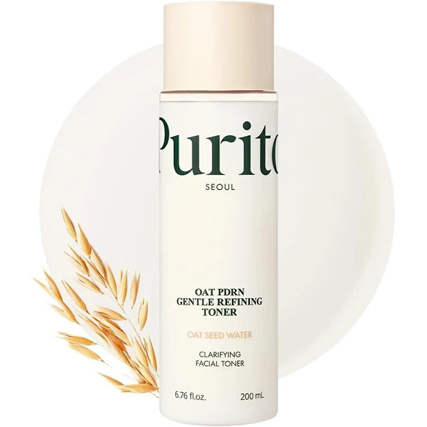 Purito Oat PDRN Gentle Refining Toner 200 mL 6.76 fl.oz, Korean Oat Exfoliating Toner 99% Pure Oat PDRN, Hydrating & Clarifying Formula for Acne-Prone Skin, Vegan, Non-Comedogenic, Gentle Daily Use