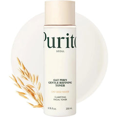 Purito Oat PDRN Gentle Refining Toner 200 mL 6.76 fl.oz, Korean Oat Exfoliating Toner 99% Pure Oat PDRN, Hydrating & Clarifying Formula for Acne-Prone Skin, Vegan, Non-Comedogenic, Gentle Daily Use