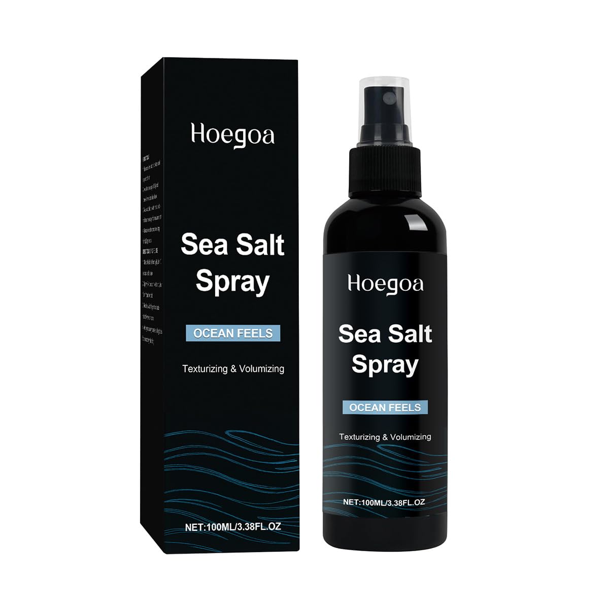Hoegoa Natural Sea Salt Spray for Hair Men, Hair Texturizing, Surf Sprays to Add Volume, Thickness, and Texture Stying Spray for Beach Hair Sprays - 100ml/3.38fl oz