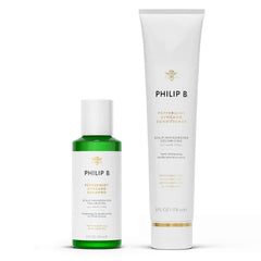 PHILIP B Peppermint Avocado Conditioner 6oz + Peppermint Avocado Shampoo 2oz Set - Volumizing & Clarifying, Oil and Eucalyptus Invigorates the Scalp With a Tingly Sensation