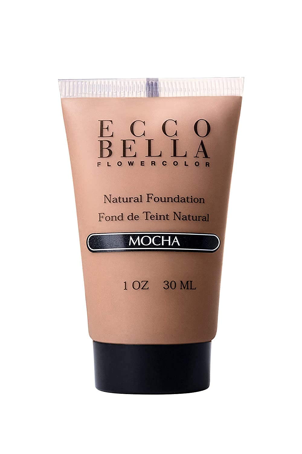 (Mocha) - Ecco Bella FlowerColor Natural Liquid Foundation - Vegan, Gluten and Paraben-Free Makeup for Flawless Coverage, Mocha, 30ml