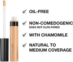 Maybelline New York Fit Me Concealer, Oil free Liquid Concealer conceals dark circles, redness, flaws & blemishes. Fit Me Liquid Concealer suits oily & dry skin - Golden Caramel|6.8ml