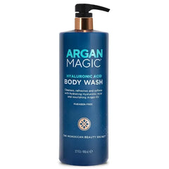 Argan Magic Hyaluronic Acid Body Wash Cleanses, Refreshes & Softens with Hydrating Hyaluronic Acid and Nourishing Argan Oil, Paraben Free, 32 Fl Oz