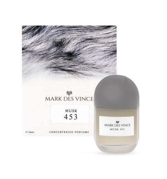 Mark Des Vince Musk 453 Concentrated Perfume for Men Women Long Lasting Parfum Fragrance For Unisex, 15ml
