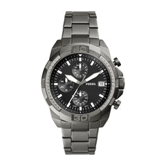 Fossil men's bronson chronograph, smoke-tone stainless steel watch, fs5852