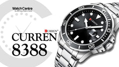 CURREN Men's Analog Watch Stainless Steel Case Black Dial Date Window Stainless Steel Bracelet