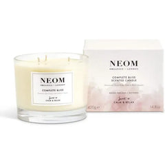 NEOM Complete Bliss Scented Candle, 3 Wick | Blush Rose, Lime & Black Pepper | Essential Oil Aromatherapy Candle | Scent to De-Stress