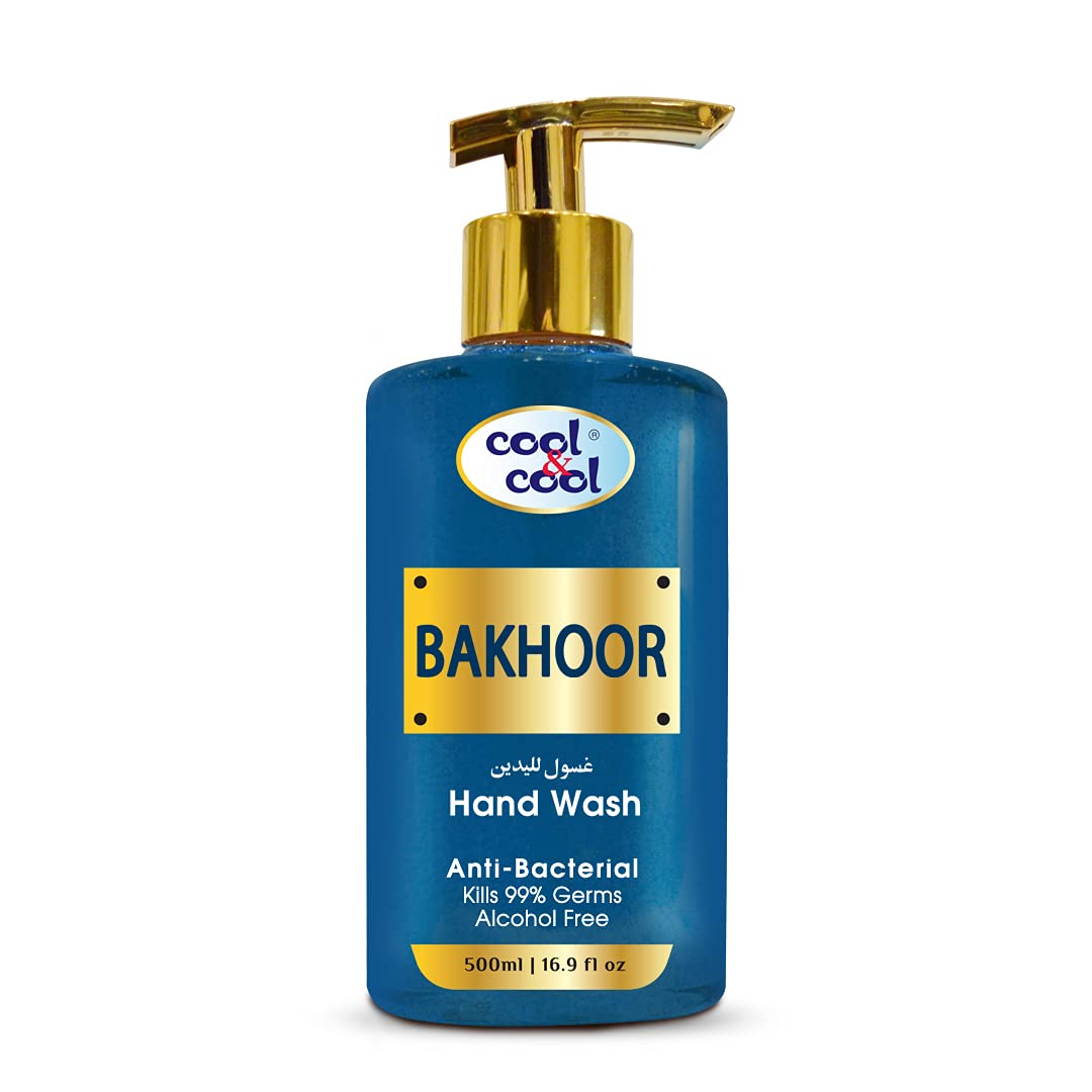 Cool & Cool Arabic Series Bakhoor Hand Wash -500Ml - Antibacterial, Alcohol-Free, Moisturizing with Vitamin E, 99% Germ-Killing Formula