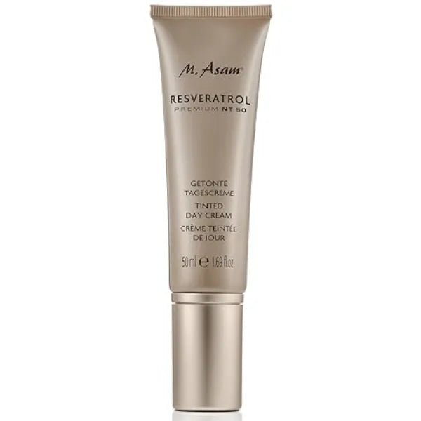 M. Asam RESVERATROL PREMIUM NT50 Tinted Day Cream  With Hyaluronic Acid, Anti Aging Face Cream for Women, Lightweight Makeup & Moisturiser Cream in One, Vegan Skin Care