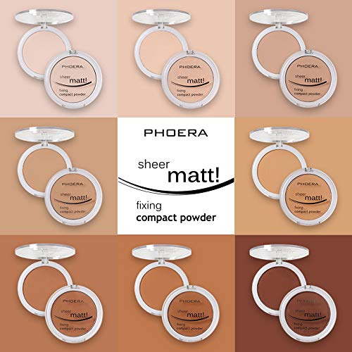 2 Pack PHOERA Matte Face Powder, Control Oil Brighten Skin Color Full Coverage Flawless Face Setting Loose Powder。208 - Espresso