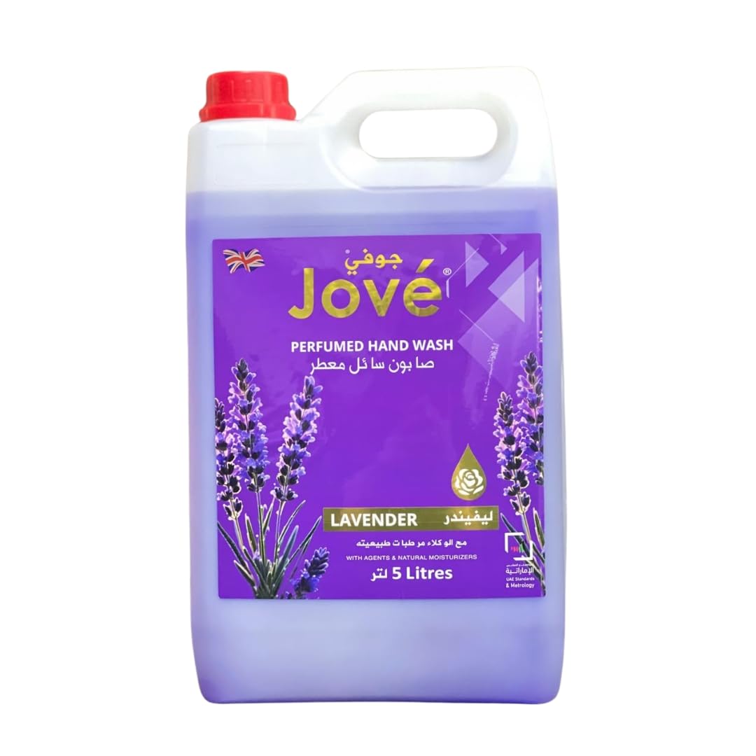 Jove Hand Wash Lavender 5L | Moisturizing & Gentle Hand Cleanser | Infused with Natural Lavender Extracts | Soft & Hydrated Hands | Long-Lasting Relaxing Fragrance | Family & Commercial Use